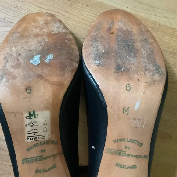 “FREED OF LONDON” Professional Dance/ Ballroom Black Strap Heeled Shoes - Picture 8 of 9